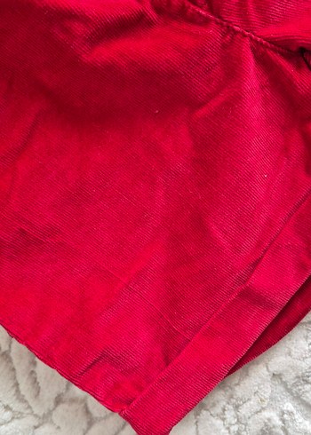 Kız Çocuk Kırmızı Kadife Şort - Görsel 3