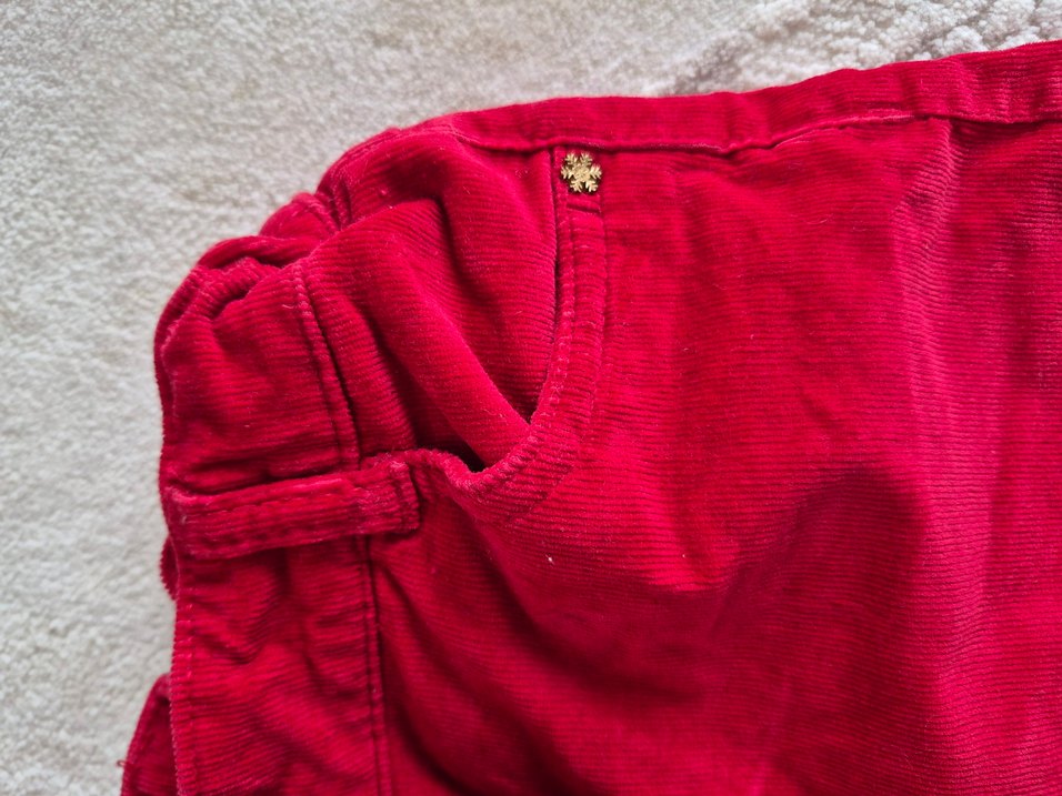 Kız Çocuk Kırmızı Kadife Şort - Görsel 2