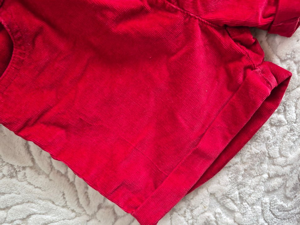 Kız Çocuk Kırmızı Kadife Şort - Görsel 3