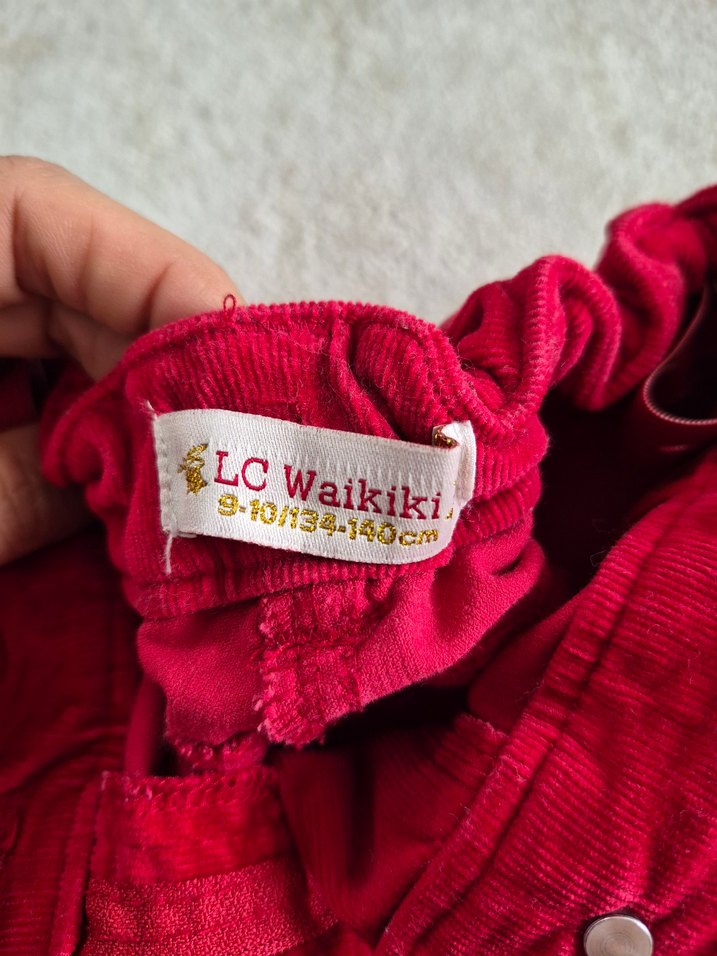 Kız Çocuk Kırmızı Kadife Şort - Görsel 4