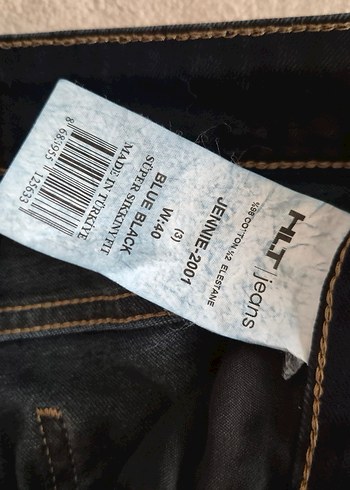 Kadın Lacivert Kemerli Bol Kesim Jean - Görsel 4