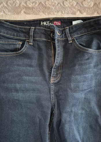 Kadın Lacivert Kemerli Bol Kesim Jean - Görsel 2