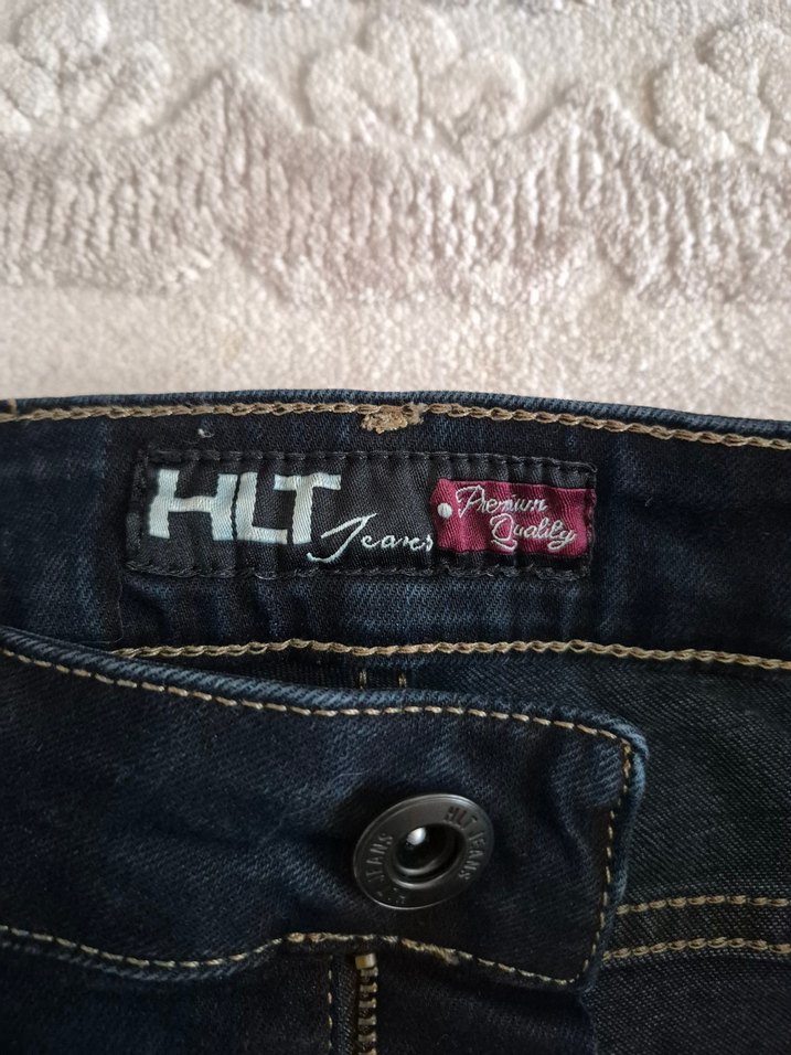 Kadın Lacivert Kemerli Bol Kesim Jean - Görsel 3