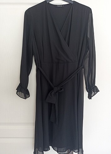 Siyah Şifon Elbise