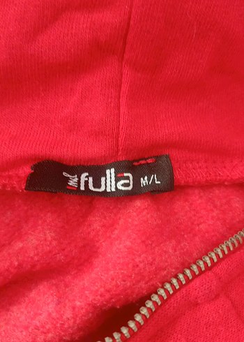 l Beden Kırmızı Kapüşonlu Fermuarlı Sweatshirt