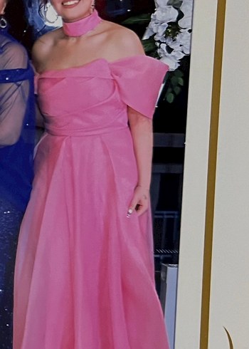 Pembe Drapeli Nişan Elbisesi - Görsel 4