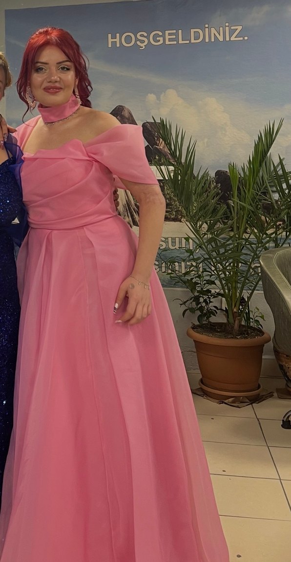 Pembe Drapeli Nişan Elbisesi - Görsel 2