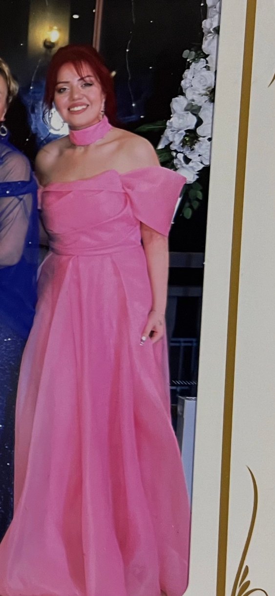 Pembe Drapeli Nişan Elbisesi - Görsel 4