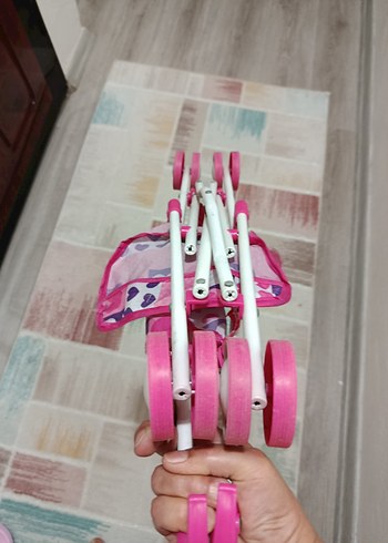 Beden pembe Renk Kalpli Desenli Pembe Bebek Yürüteci