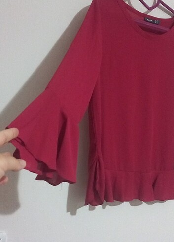 40 Beden bordo Renk İKİLER MARKALI ŞİFON BLUZ