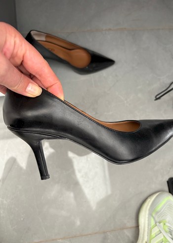 DERIMOD Siyah Stiletto Kadın Ayakkabı 3 kere giyildi - Görsel 4