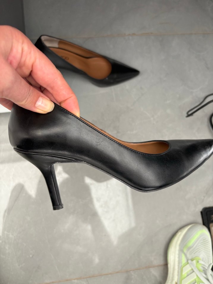 DERIMOD Siyah Stiletto Kadın Ayakkabı 3 kere giyildi - Görsel 4