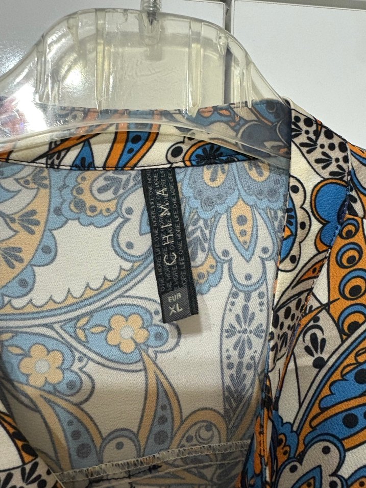 Bohem Çok Renkli Çiçekli V Yaka Gömlek - Görsel 2