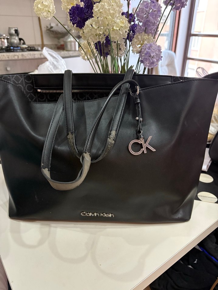 Kalvin Klein Siyah Deri Kadın Çanta - Görsel 2