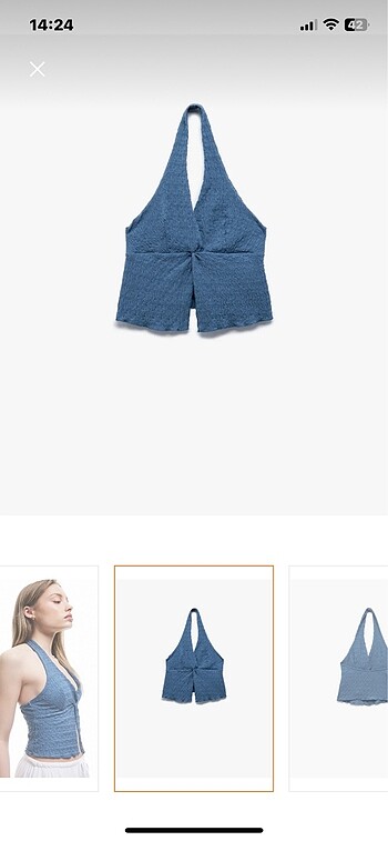 Pull&Bear Boyundan Geçirmeli Bürümcük Crop