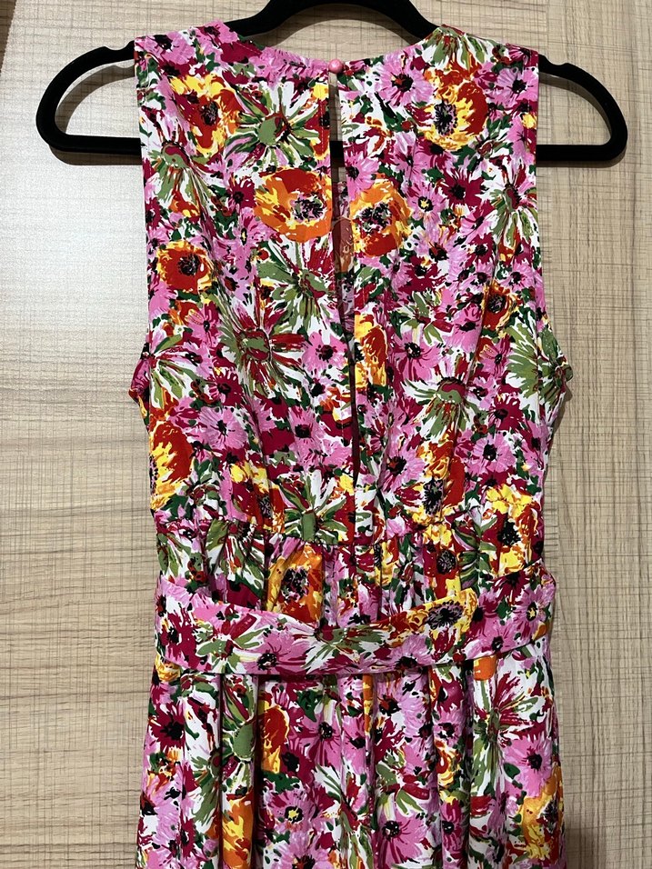 Çiçek Desenli Piliseli Uzun Bohem tulum - Görsel 4