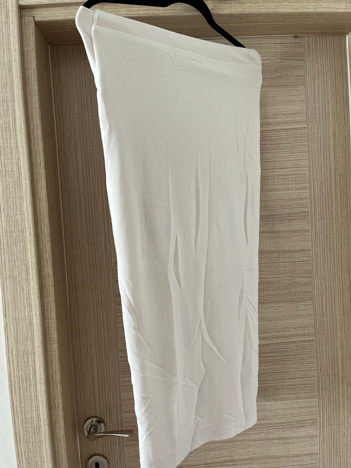 Drapeli Uzun Bej Kadın Etek - Görsel 2