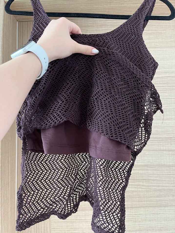 Mor V Yakalı Örgü Bohem Atlet - Görsel 2