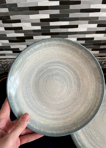 Mavi Gri Seramik Yemek Tabağı ve Kasesi - Görsel 3