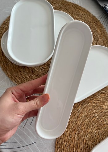 Beyaz Oval ve Dikdörtgen kahvaltı seti - Görsel 3