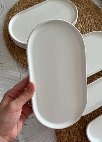 Beyaz Oval ve Dikdörtgen kahvaltı seti - Görsel 2