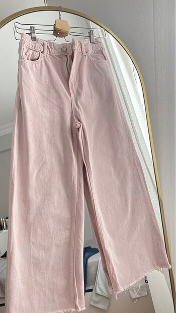 Stradivarius Pembe kot pantalon