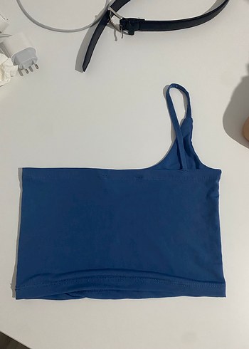 Diğer Tek Askılı Lacivert bluz