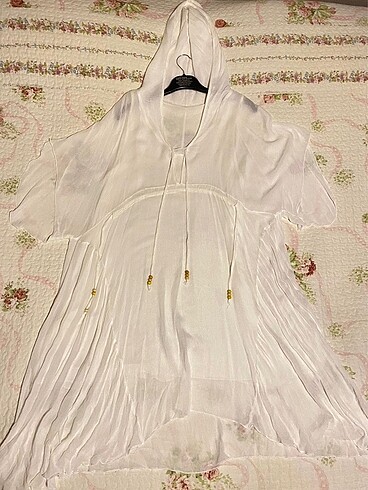 s Beden beyaz Renk Beyaz Kapüşonlu Yazlık Günlük Elbise
