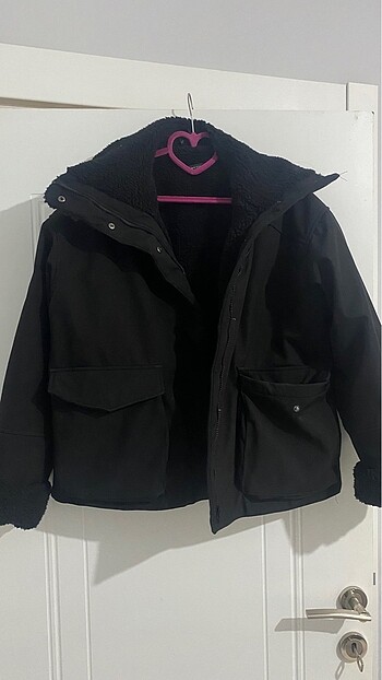 kışlık siyah oversize mont