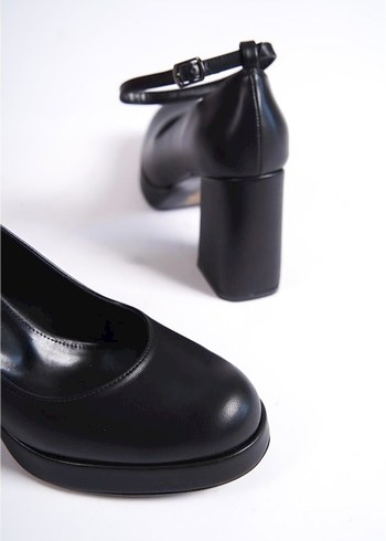 Kadın Siyah Platform Topuklu Tokalı Ayakkabı - Görsel 5