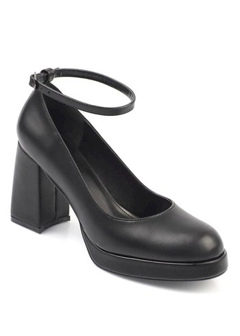 Kadın Siyah Platform Topuklu Tokalı Ayakkabı - Görsel 2