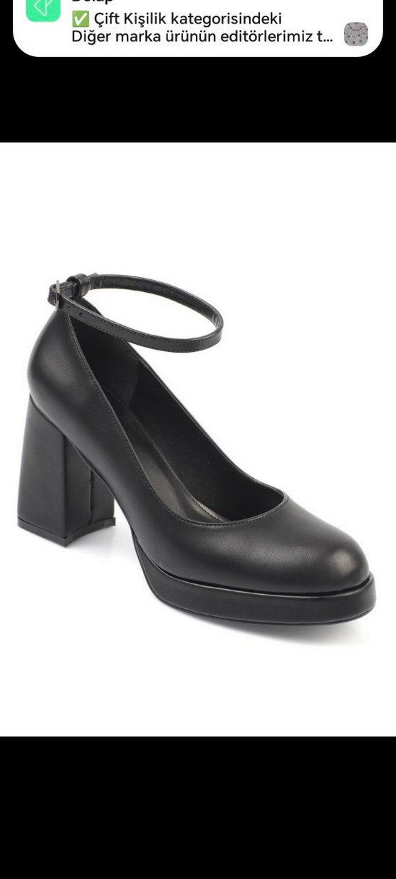 Kadın Siyah Platform Topuklu Tokalı Ayakkabı - Görsel 2