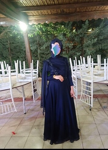 38 Beden lacivert Renk Abiye