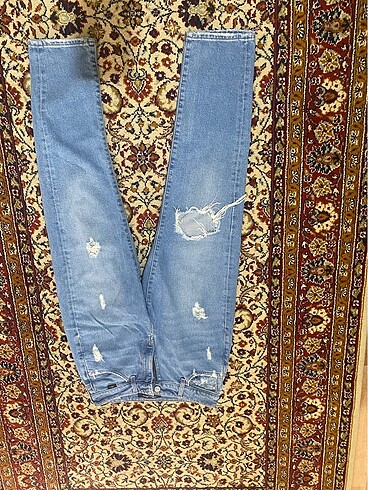 s Beden mavi Renk Yüksek bel Mom Jean