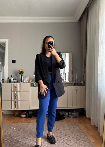 Trendyol & Milla Siyah Denim Midi Kadın Blazer Ceket