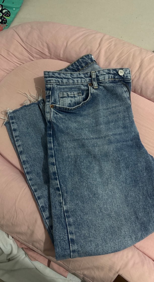 Kadın Gri Midi Boy Bol Kesim Kot Pantolon - Görsel 2