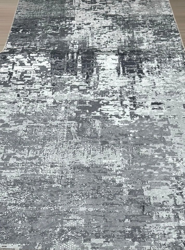 Gri Soyut Desenli Çağdaş Halı ölçü 160x230 - Görsel 2