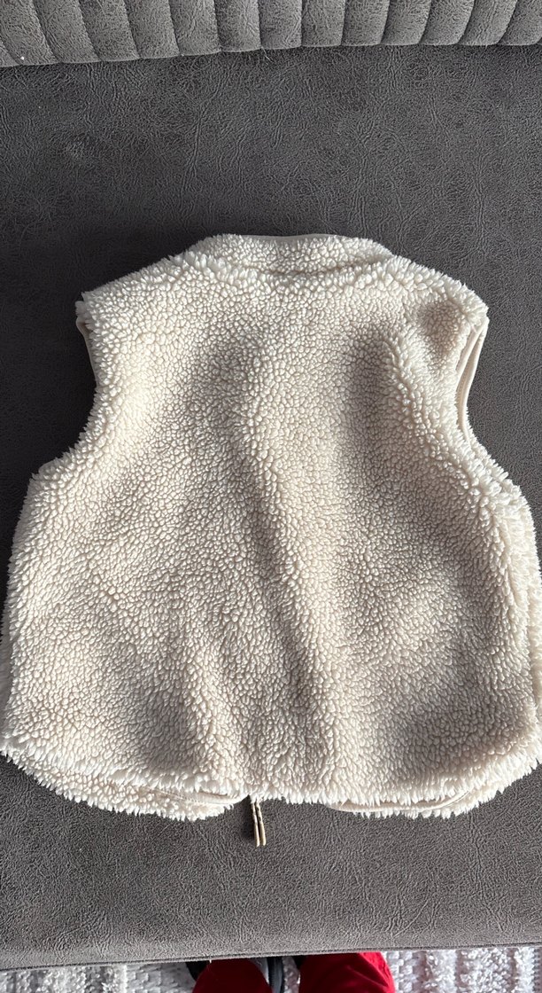 Kız Çocuk Beyaz Peluş Yelek - Görsel 2