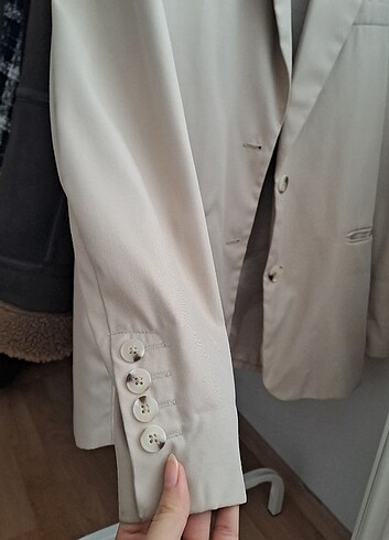 m Beden ten rengi Renk Bershka bej blazer ceket