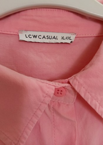 LC Waikiki Düğmeli Pembe Kadın Uzun Kollu Gömlek