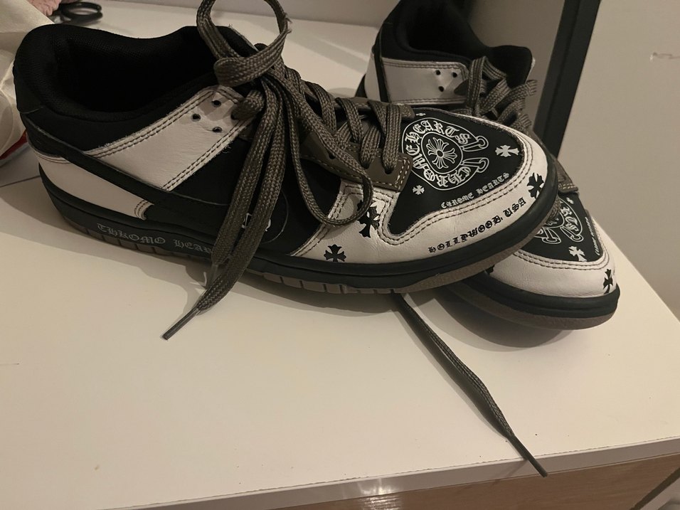 Nike dunk low chrome hearts style custom - Görsel 3