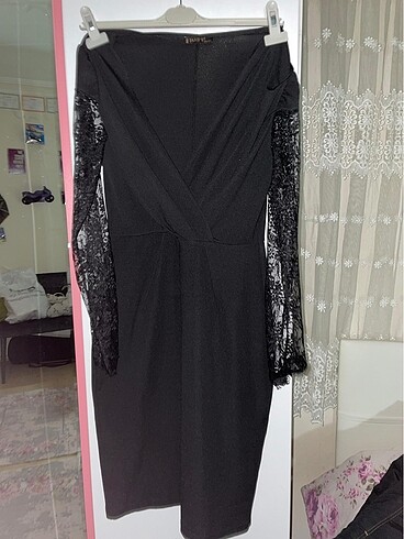 L beden balık etek diz üstü kadın elbise - Görsel 2