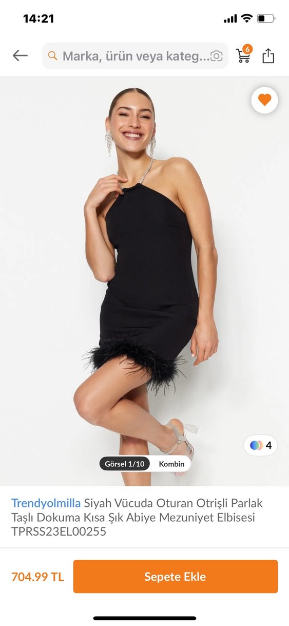 Trendyol & Milla Siyah Mini Strappy Elbise - Görsel 5