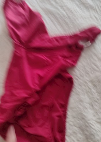 Bordo Bel Detaylı Strappy Kadın Mayo - Görsel 4