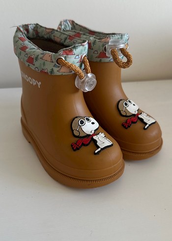 Unisex Çocuk Kahverengi Snoopy Baskılı Bot
