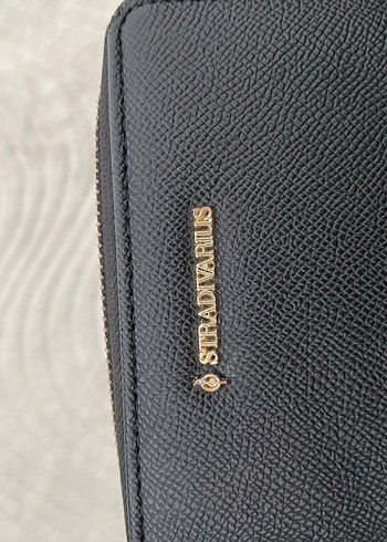 Stradivarius Stradivarius Siyah Deri Fermuarlı Cüzdan
