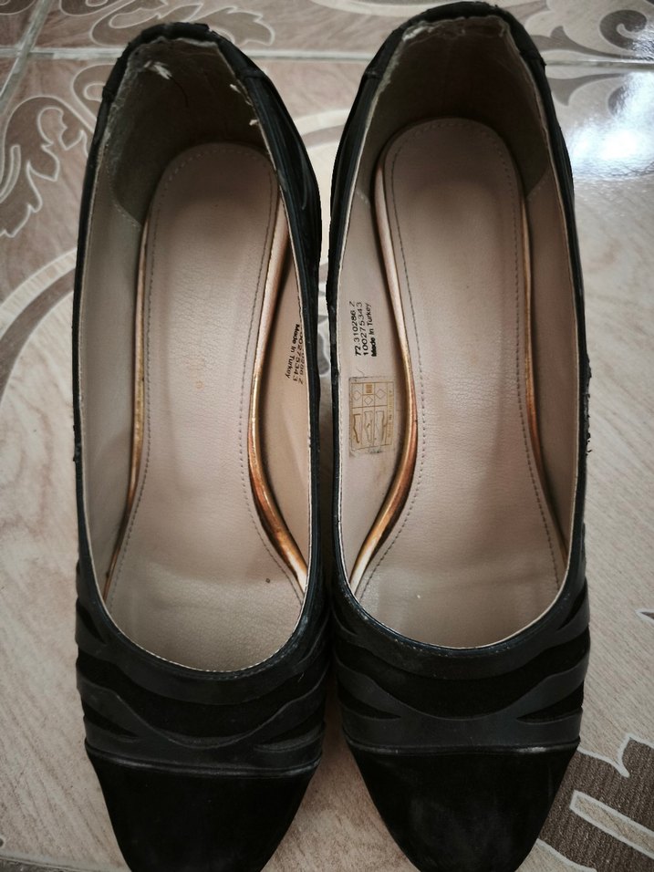 Parlak Siyah Kadın Topuklu Stiletto - Görsel 3