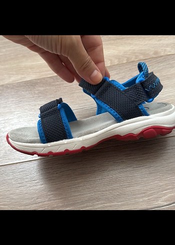 28 Beden Clarks Erkek Çocuk Gri Mavi Cırtlı Terlik