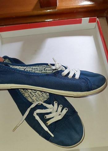 37 Beden mavi Renk Kadın Kot Kumaş Dolgu Topuklu Mavi Sneakers