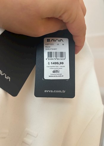 Beyaz Pamuklu Erkek Sweatshirt avva marka - Görsel 5